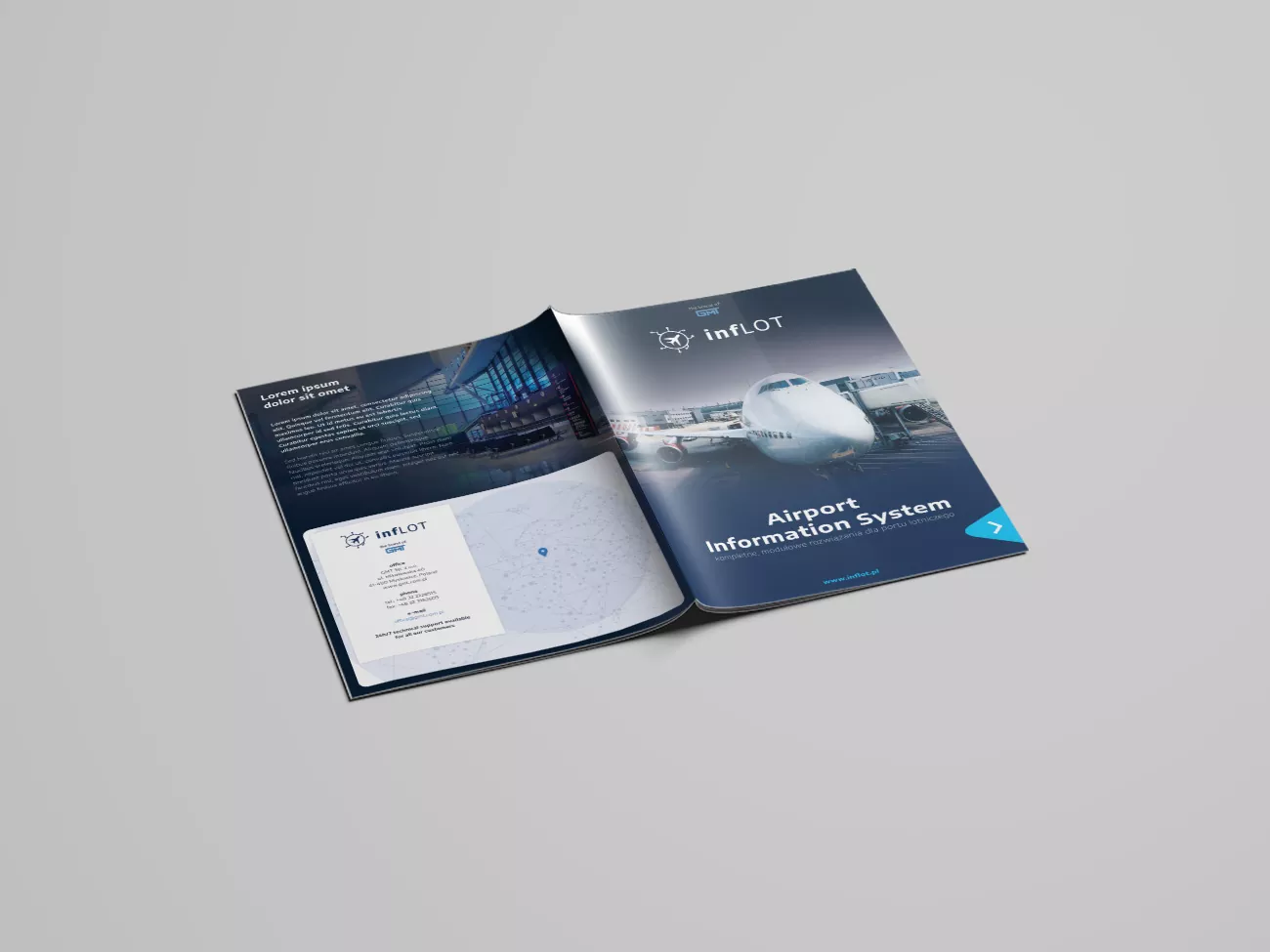 INFlot - broszura reklamowa dla modułowego systemu obsługi lotnisk