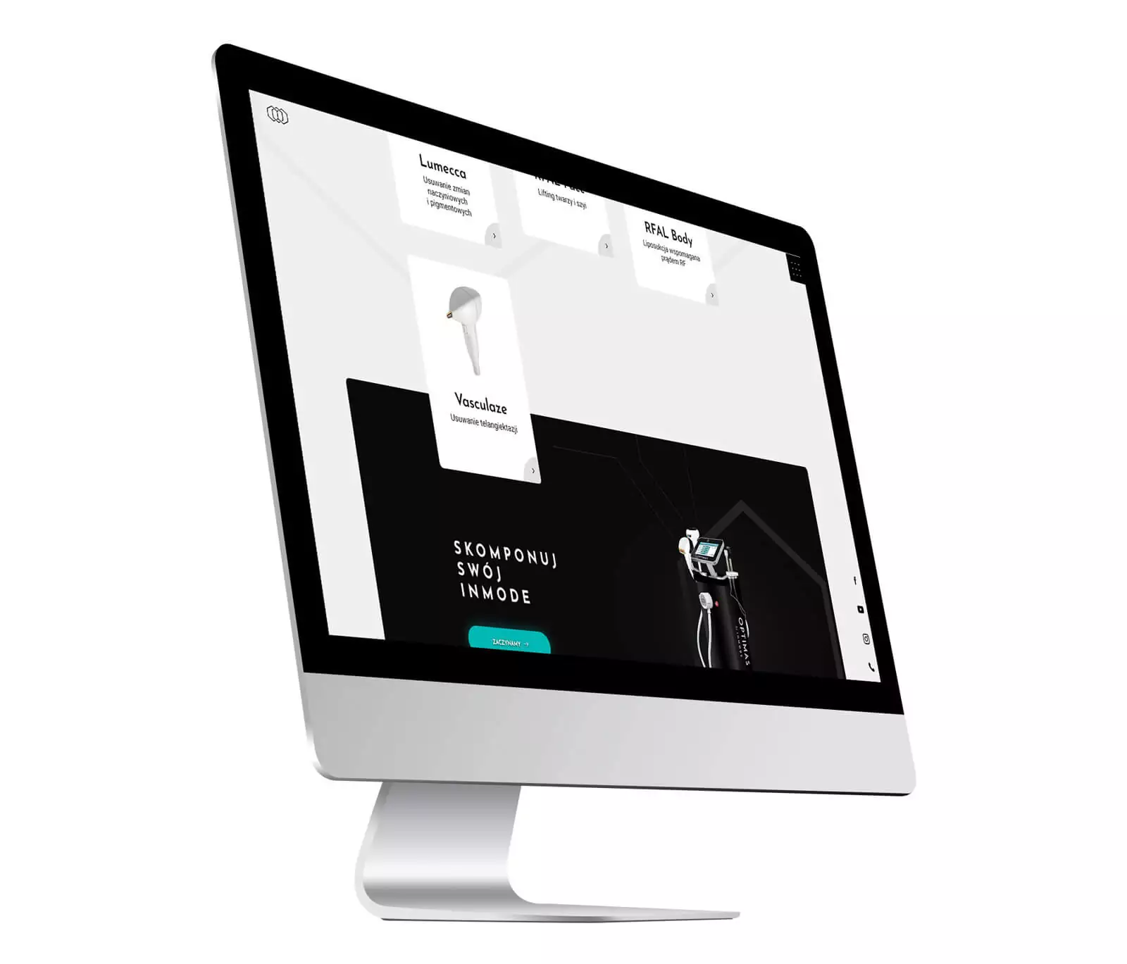 Inmode - projekt strony internetowej dla dostawcy rozwiązań z zakresu medycyny estetycznej 2
