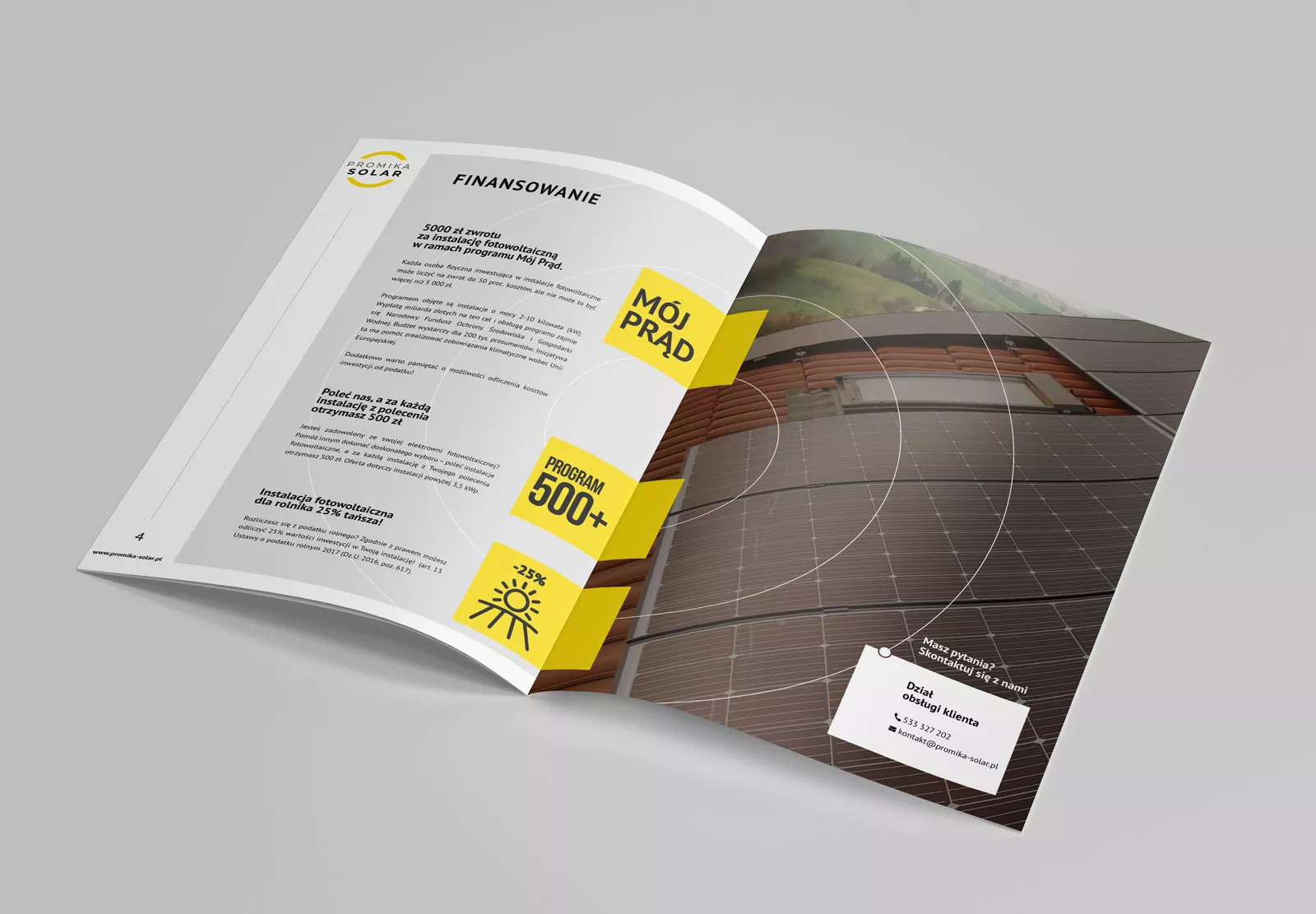 Promika Solar - projekt broszury poligraficznej