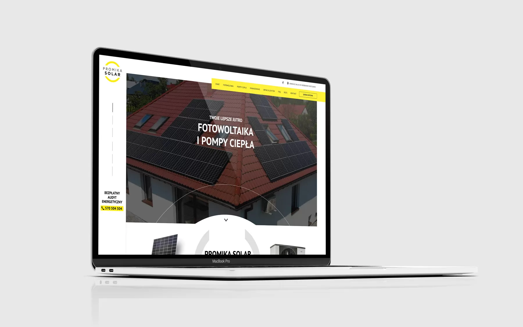 Promika Solar - strona internetowa - projekt graficzny