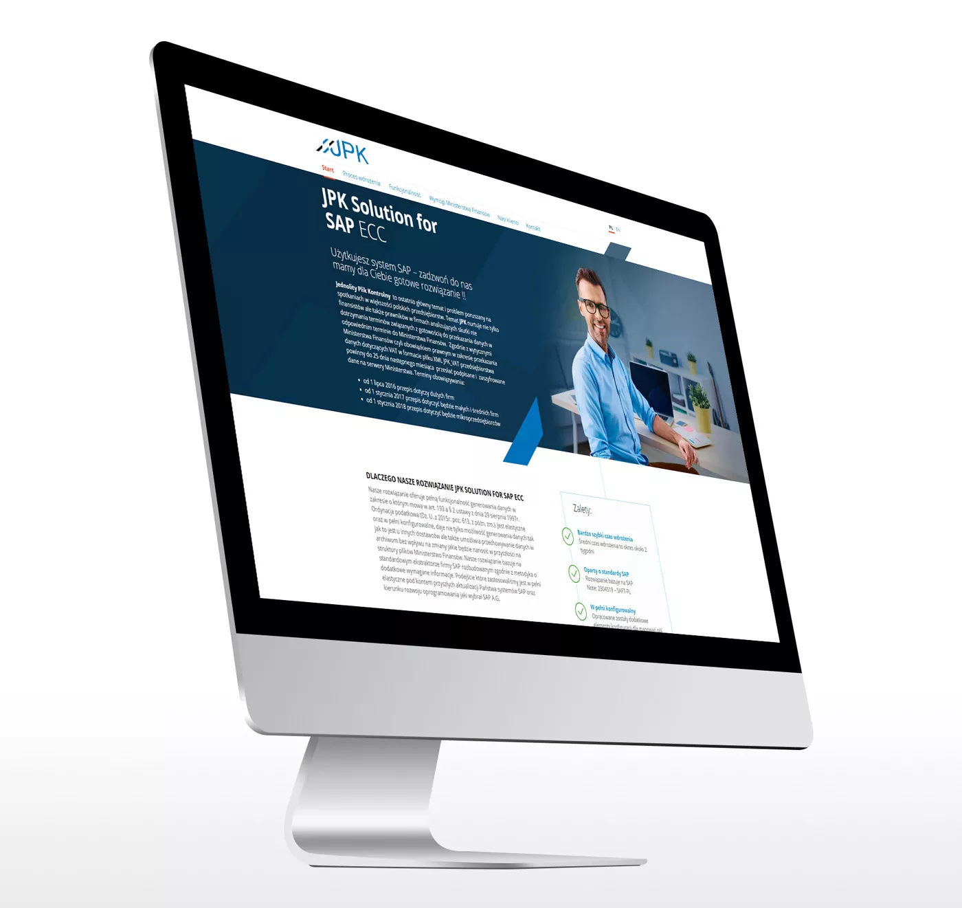 JPK projekt strony internetowej dla firmy specjalizującej się we wdrożeniach SAP