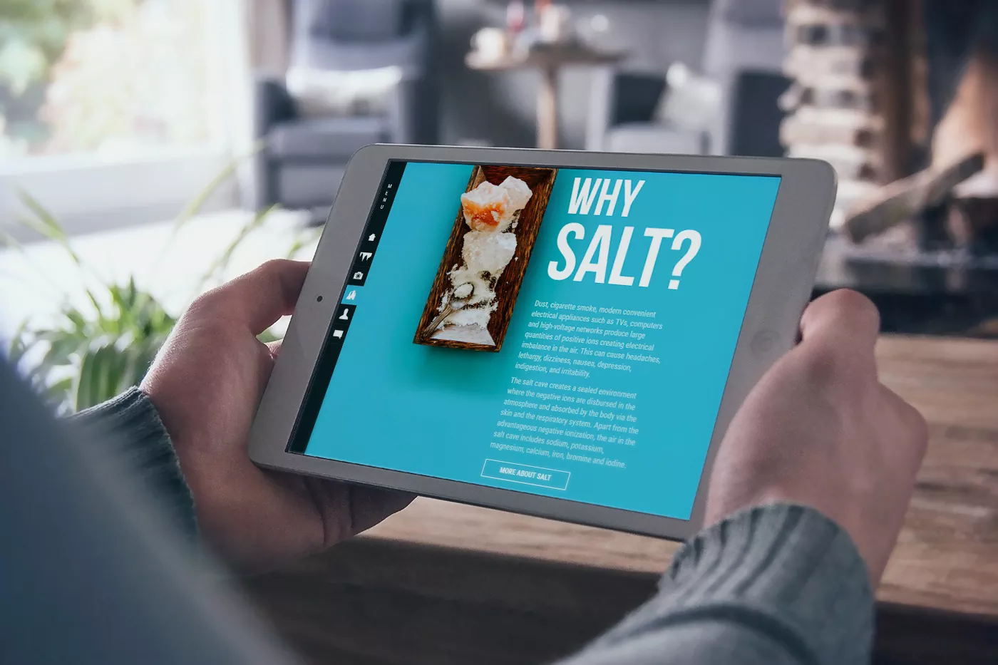 Salt Cave Prodesign groty solne - projekt strony internetowej wizualizacja na tablecie RWD