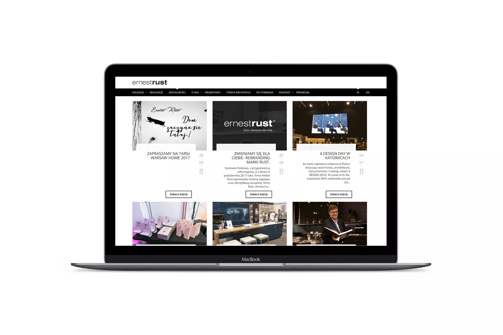Ernest Rust - projekt strony internetowej dla projektanta i producenta mebli - widok bloga