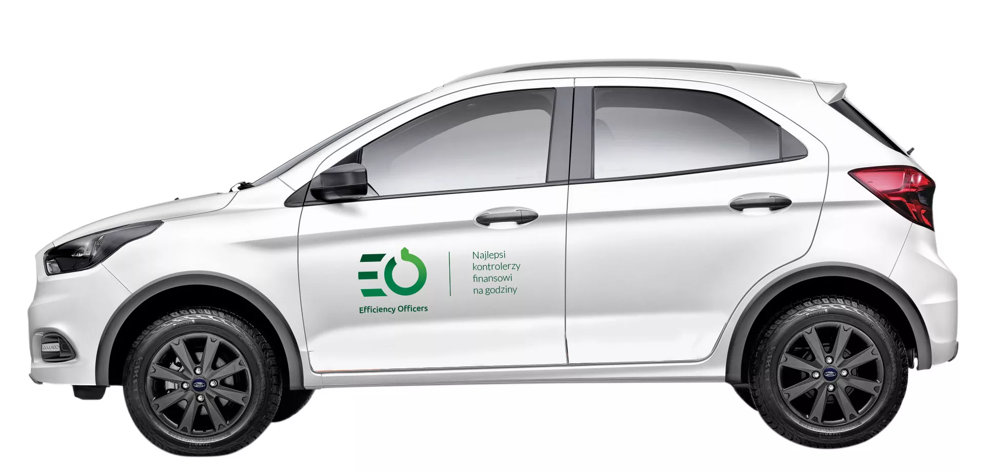 Efficiency Officers identyfikacja wizualna - projekt logo, wizualizacja oklejenia samochodu firmowego