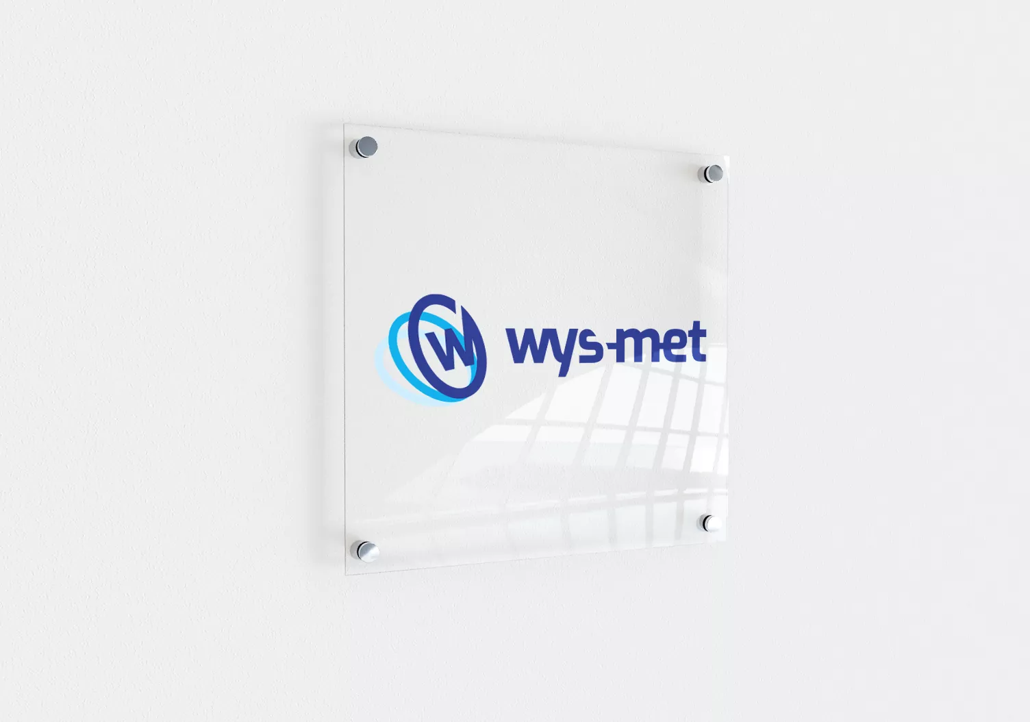 Wys-Met - projekt graficzny logo, identyfikacji wizualnej, wizualizacja na tabliczce przydrzwiowej