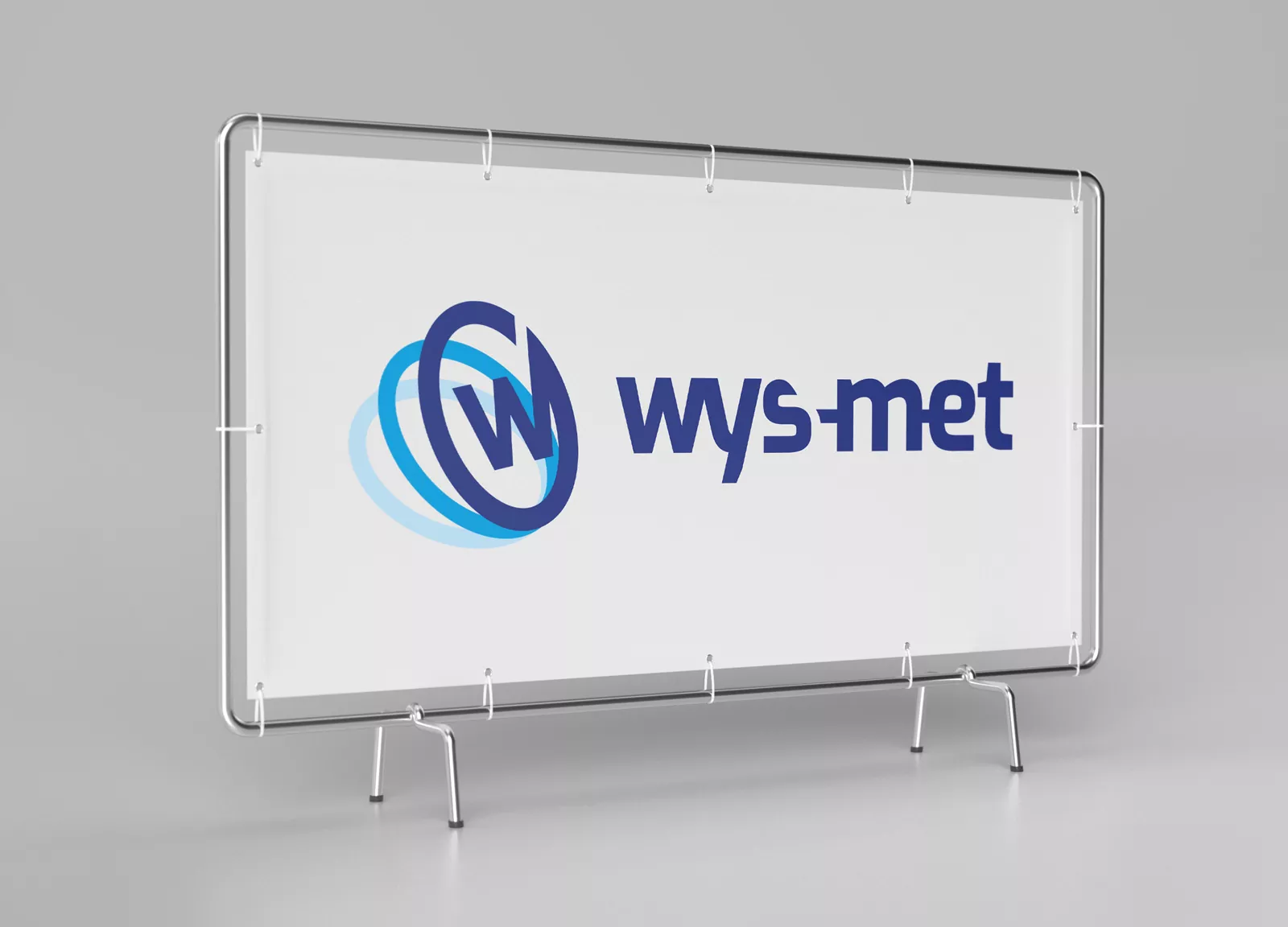 Wys-Met - projekt graficzny logo, identyfikacji wizualnej, wizualizacja na banerze outdoor