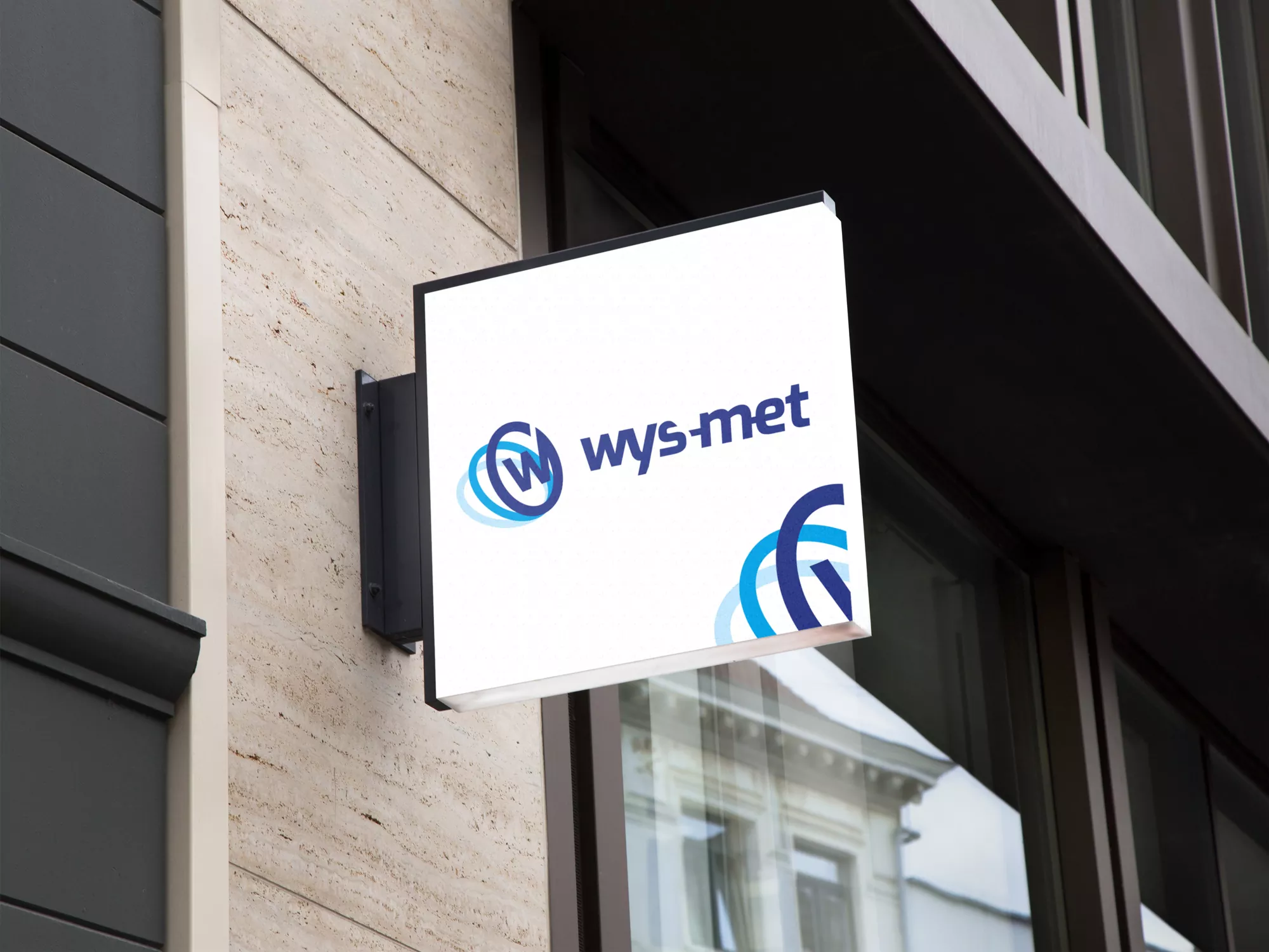 Wys-Met - projekt graficzny logo, identyfikacji wizualnej, wizualizacja na semaforze