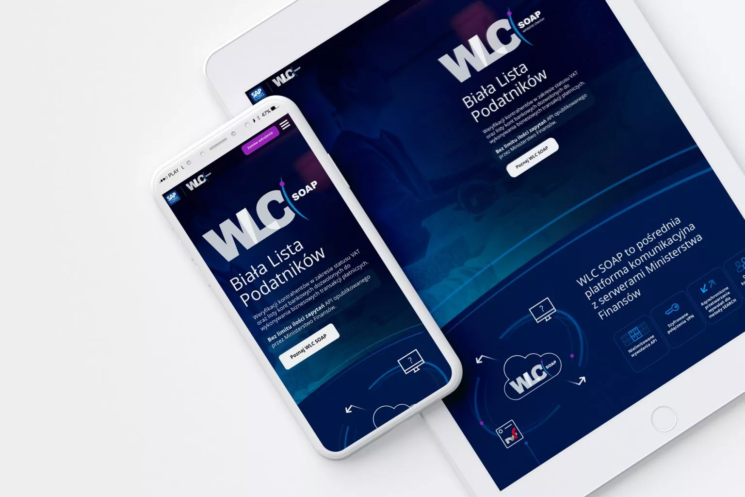 WLC SOAP projekt strony internetowej dla branży IT - wizualizacja RWD